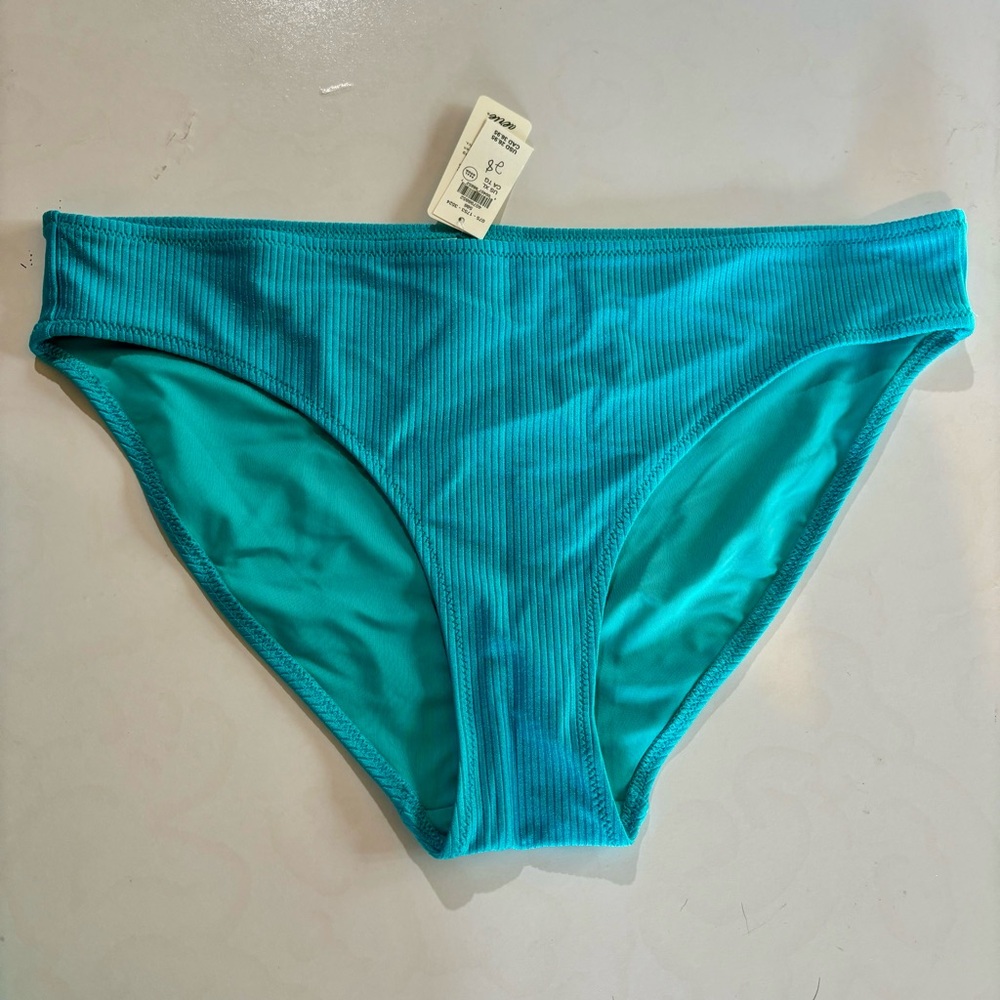 NWT Aerie Bikini Swim Bottom Extra Large Textured Ribbed Turquoise Blue Teal